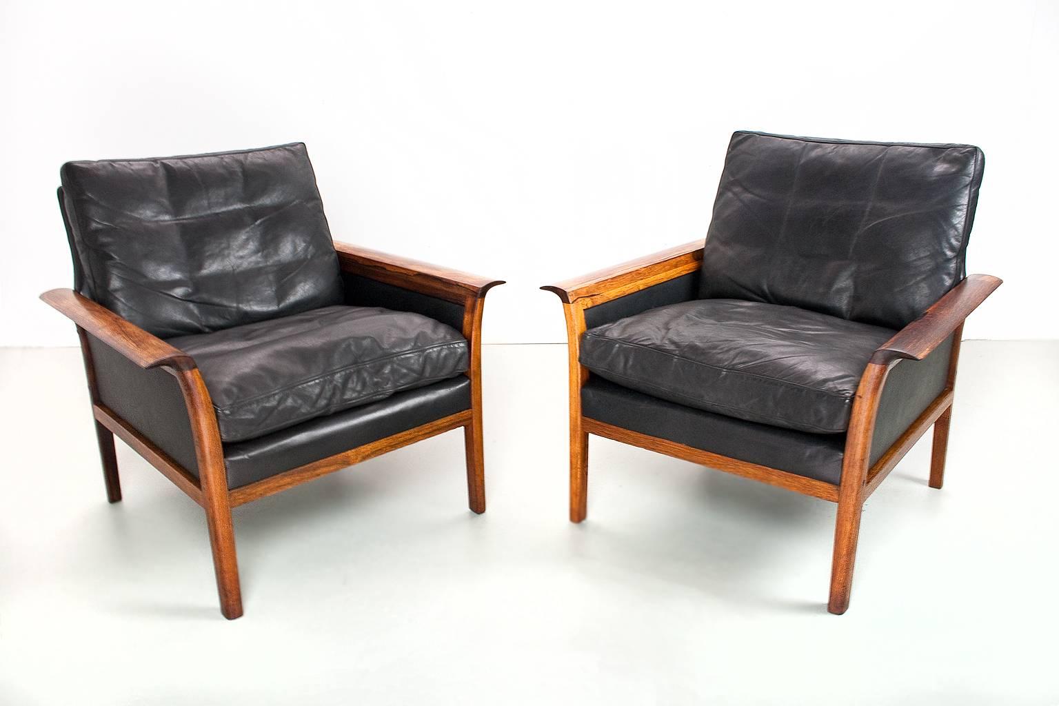 Mid-Century Modern Set of Lounge Chairs Designed by Knut Sæter for Vatne Mobler, 1960s