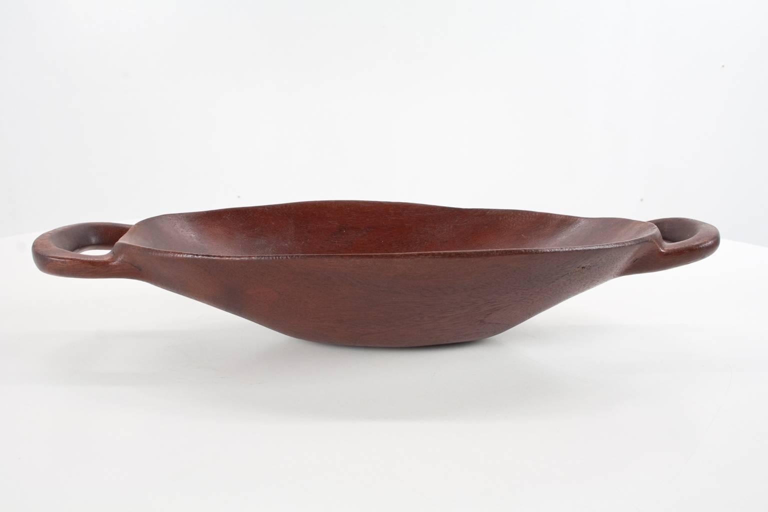 Mid-20th Century Hand Sculptured Teak Platter or Bowl 1960s Midcentury Danish Modern For Sale
