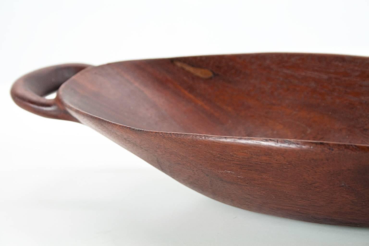 Hand Sculptured Teak Platter or Bowl 1960s Midcentury Danish Modern For Sale 1