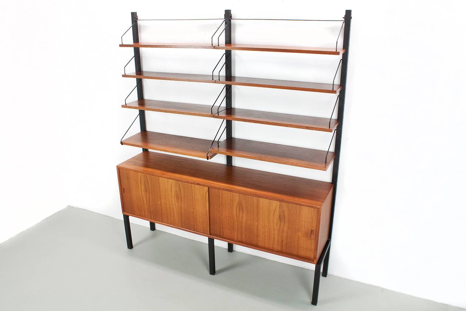 Mid-20th Century Freestanding Teak Wall Unit Model Royal by Poul Cadovius for Cado Denmark, 1950s