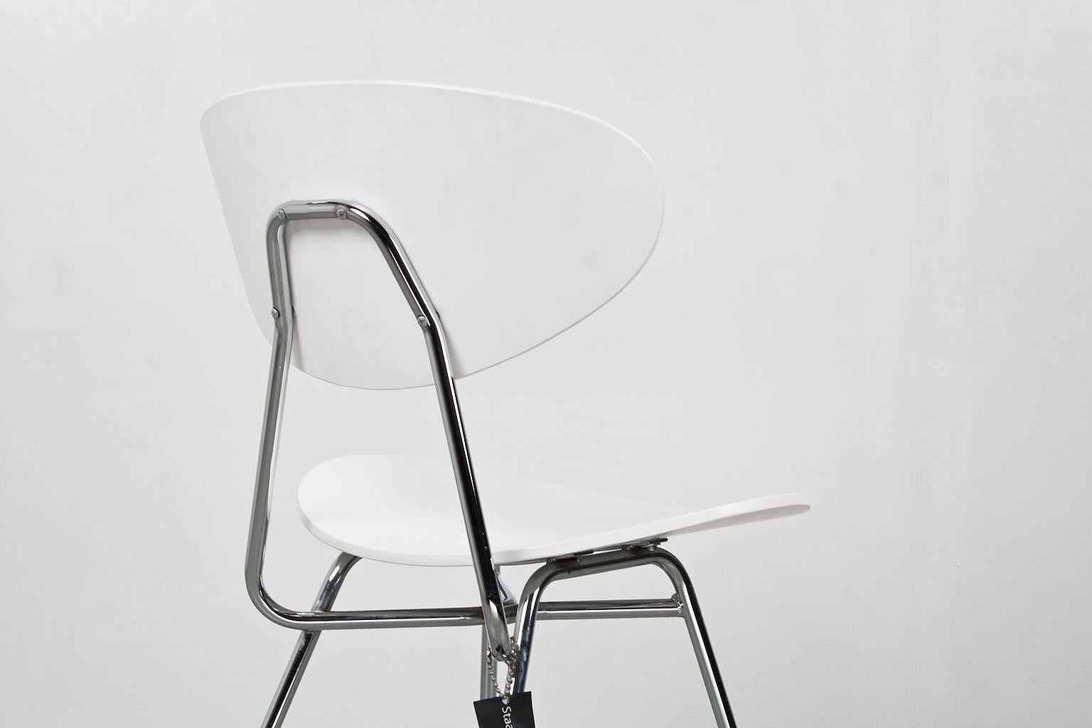 Metal Dining or Office Chair Re-Edition Dutch Modernist Design by Rob Parry, 1955 For Sale