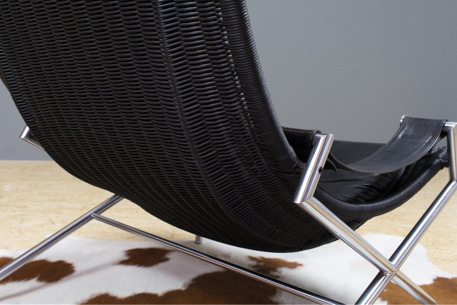 Brutalist Leather Lounge Chair by Gerard Van Den Berg, 1980s Dutch Design 2