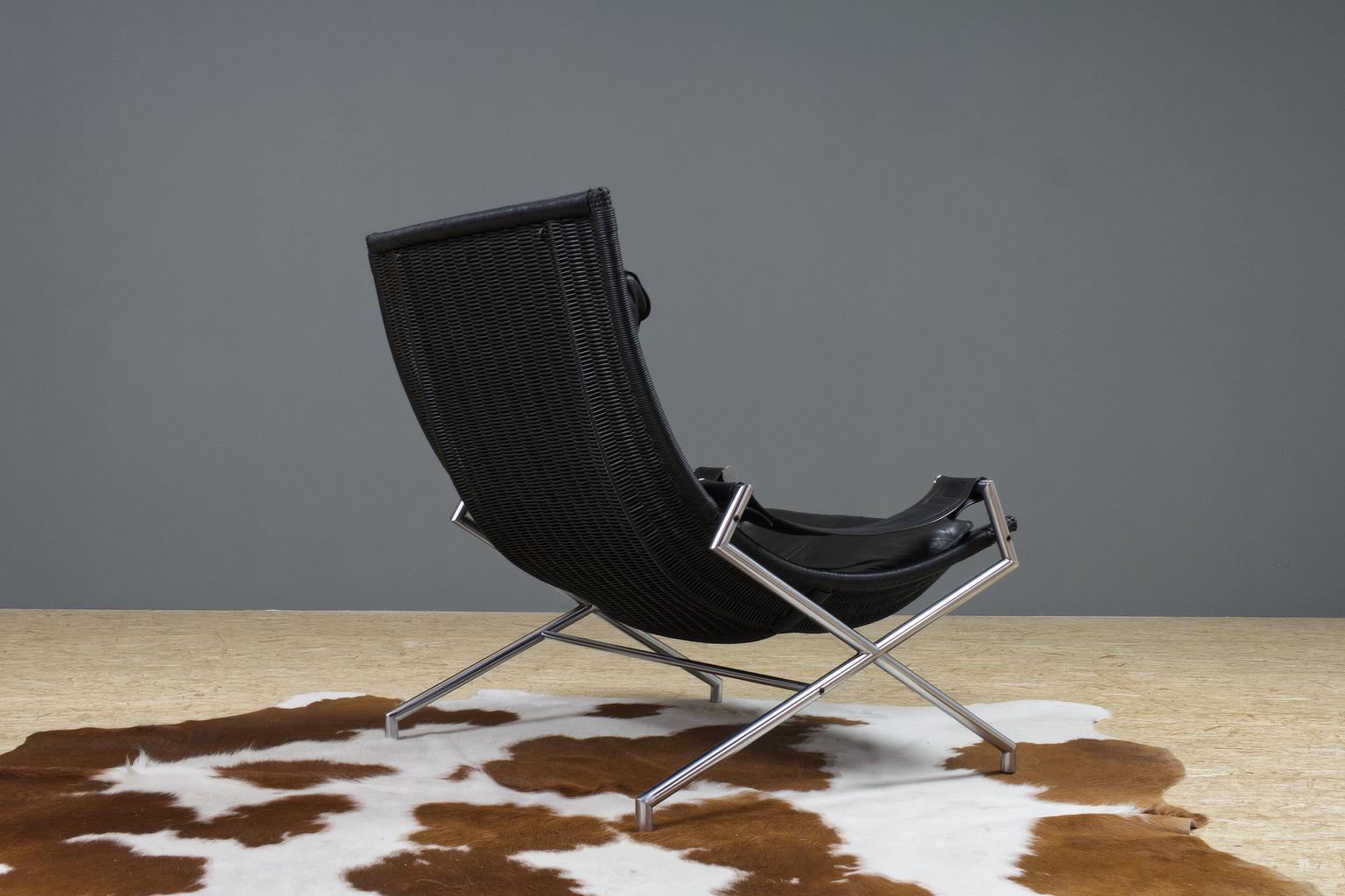 Late 20th Century Brutalist Leather Lounge Chair by Gerard Van Den Berg, 1980s Dutch Design