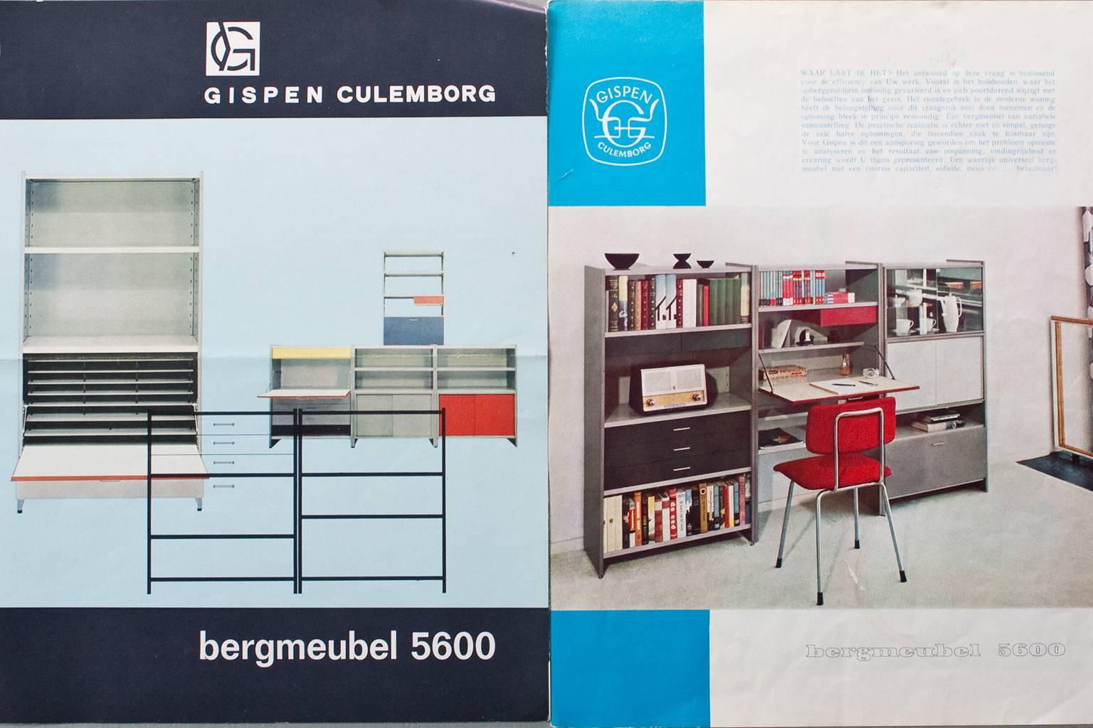 Metal Industrial Gispen 5600 Modular Cabinet, 1959 Holland, by Andre Cordemeyer 3