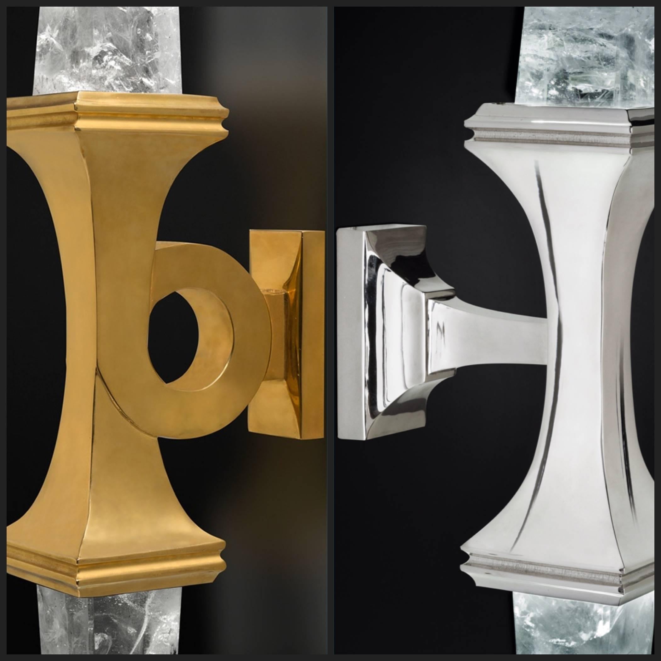 Rock Crystal Wall Sconces by Alexandre Vossion In Excellent Condition For Sale In SAINT-OUEN, FR
