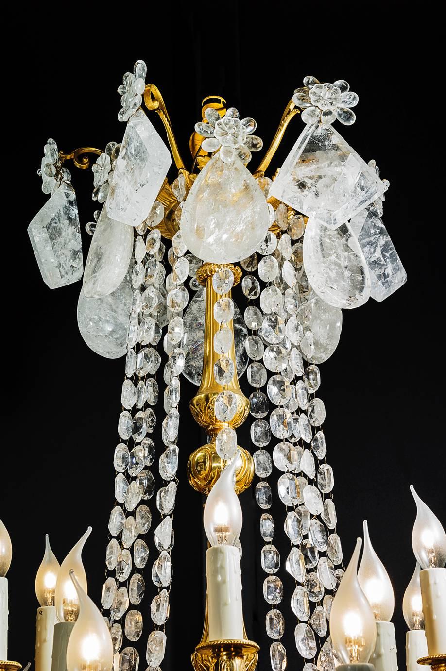 French Rock Crystal Louis the XVI th Style Chandelier.