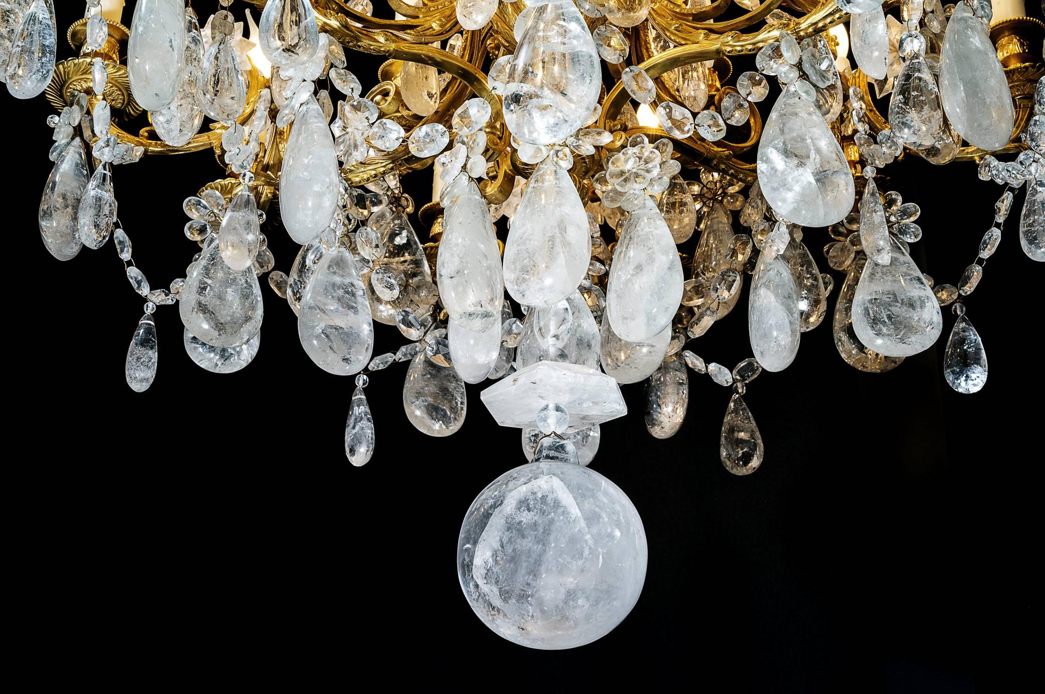 Bronze Rock Crystal Louis the XVI th Style Chandelier.