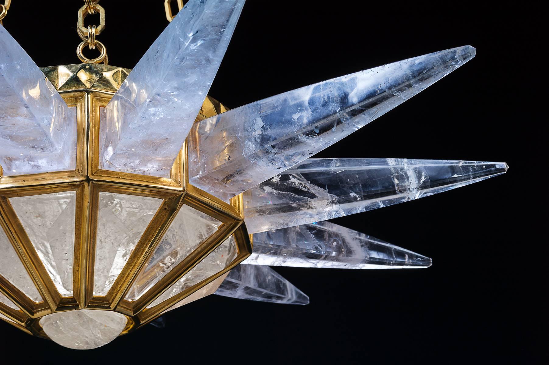 French Rock Crystal Sunshine Chandelier by Alexandre Vossion For Sale