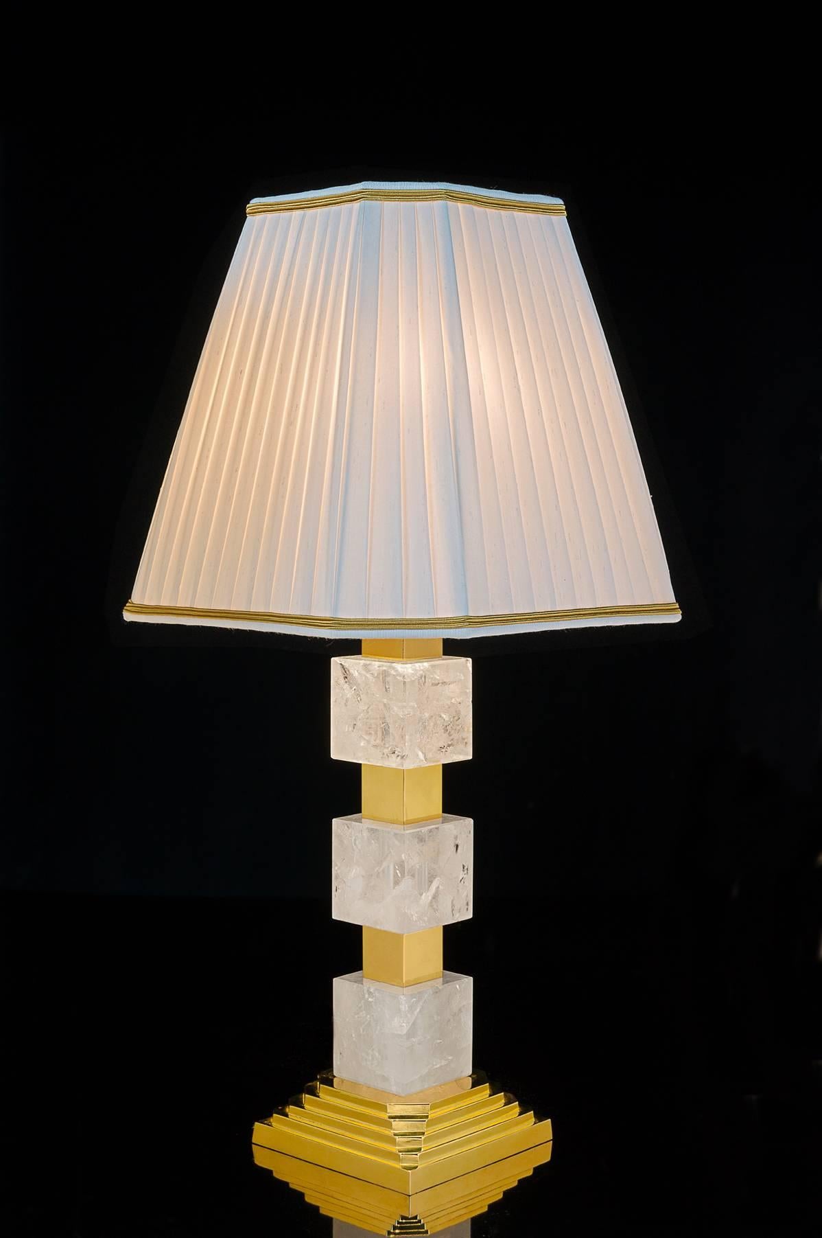 Rock Crystal Art Deco Style Lamps by Alexandre Vossion In Excellent Condition In SAINT-OUEN, FR