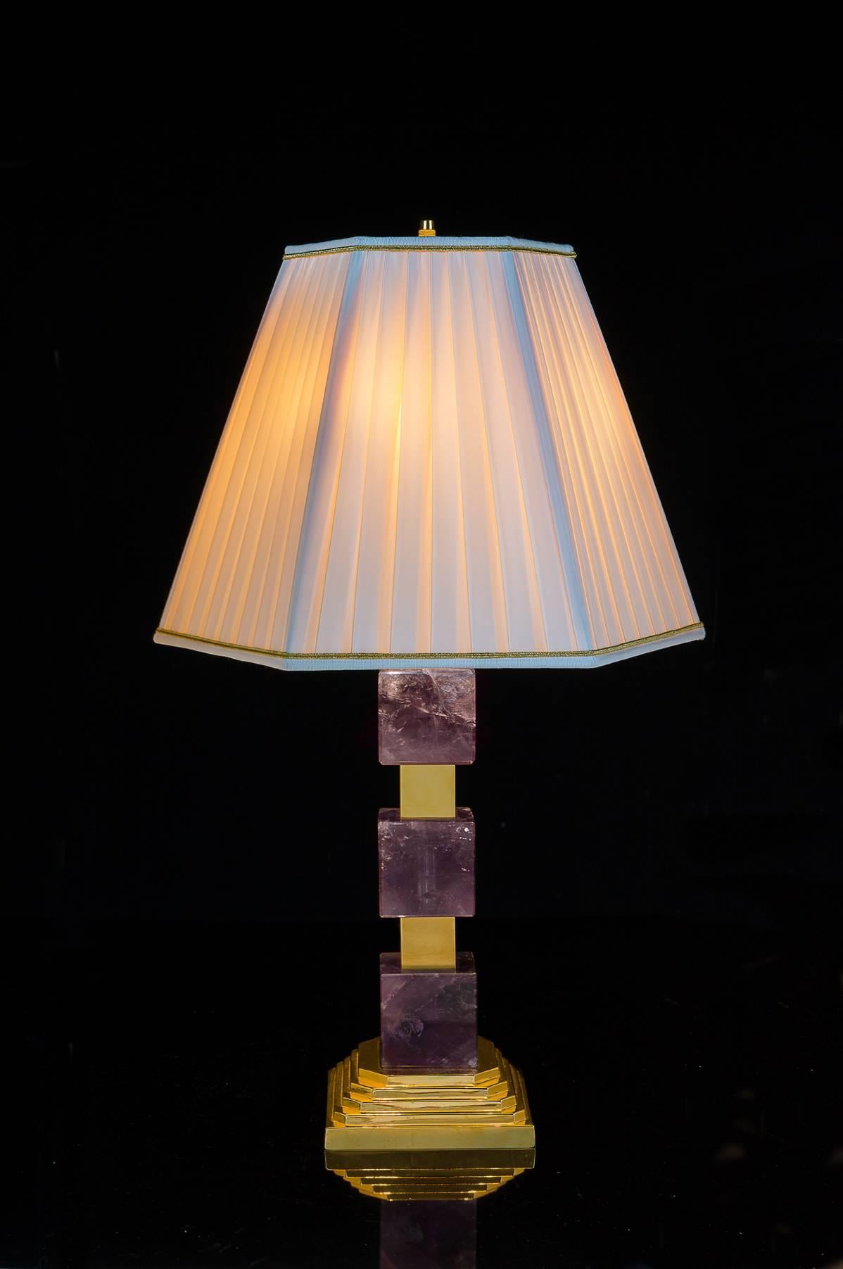 Rock Crystal Art Deco Style Lamps by Alexandre Vossion 2
