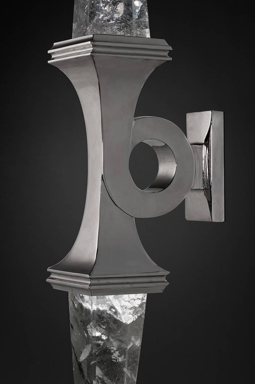 Modern Rock Crystal Wall Sconces by Alexandre Vossion