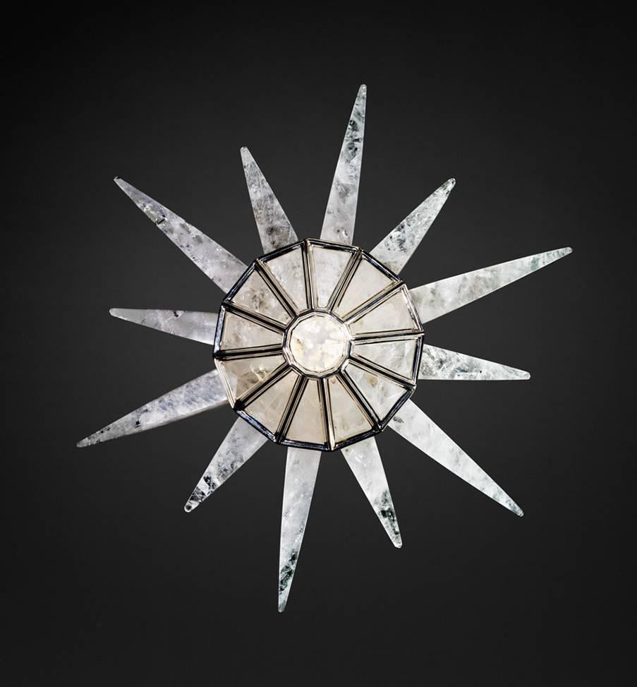 Contemporary Rock Crystal Chandelier Sunshine II by Alexandre Vossion For Sale