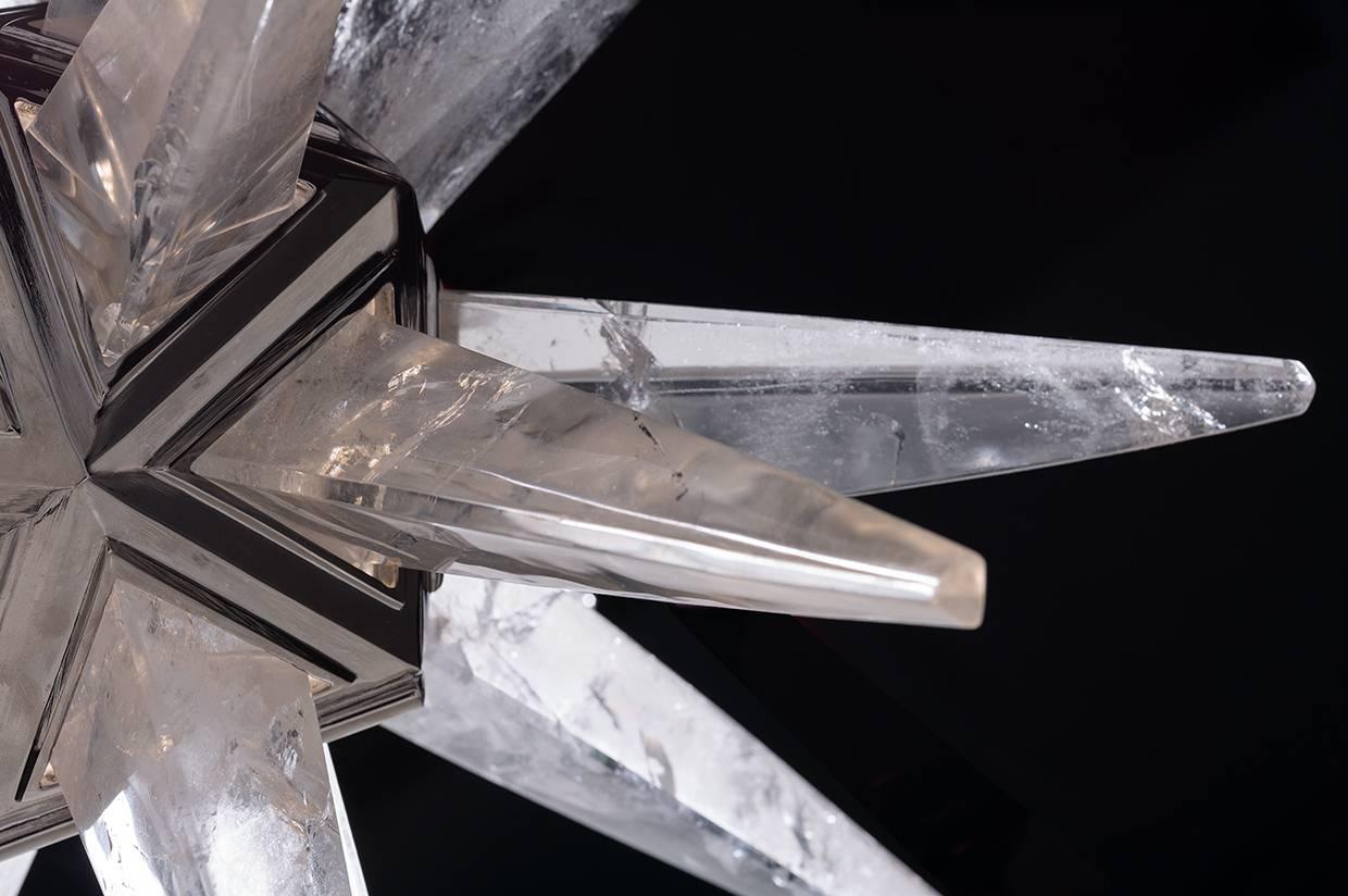 Contemporary Rock Crystal Star III Chandelier by Alexandre Vossion For Sale