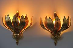 Pair of Wall Lamps, Ananas Bronze Wall Lamps Lumi, 1970