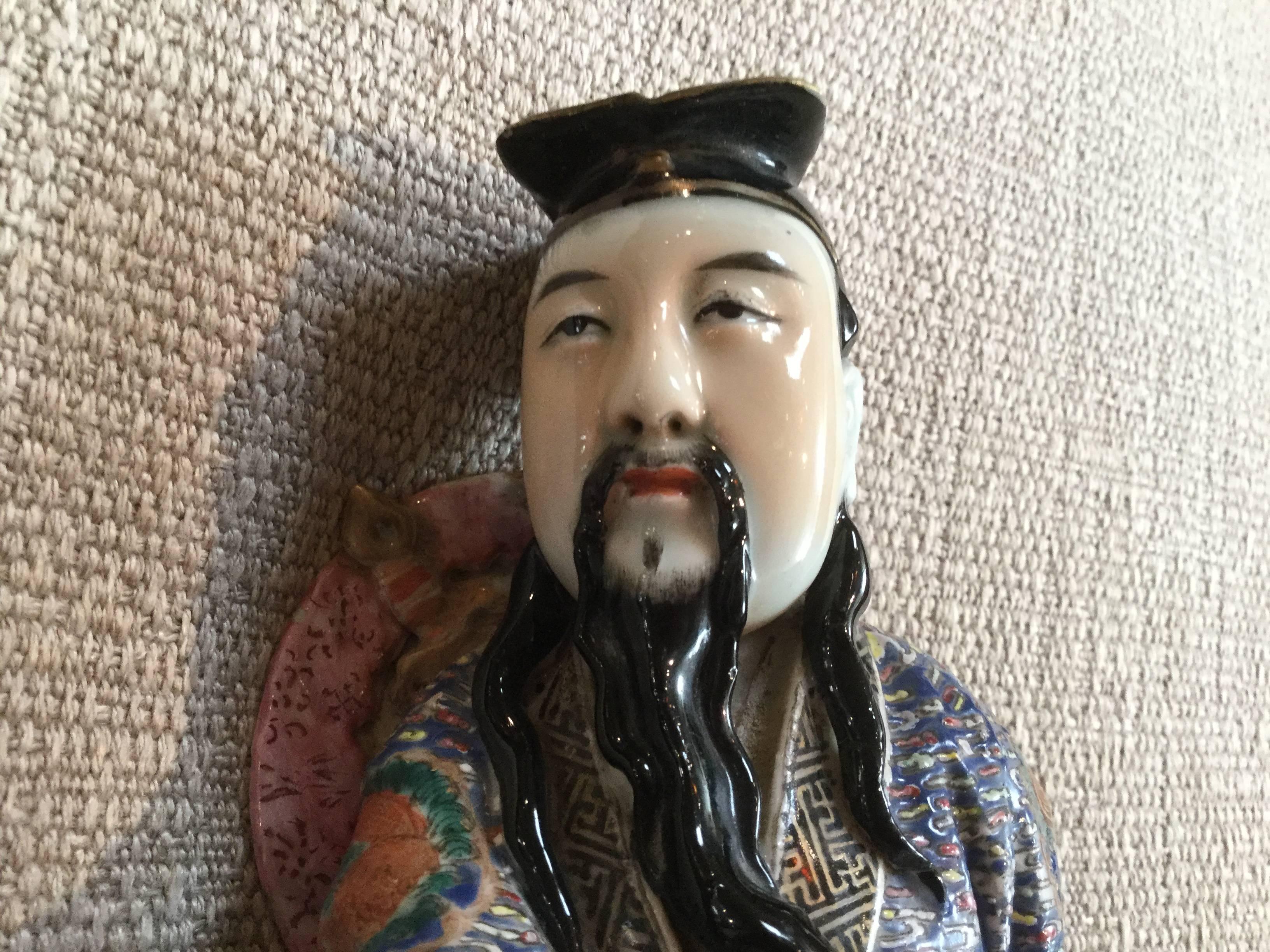Early 20th Century Porcelain Bearded Sage In Excellent Condition In Santa Fe, NM