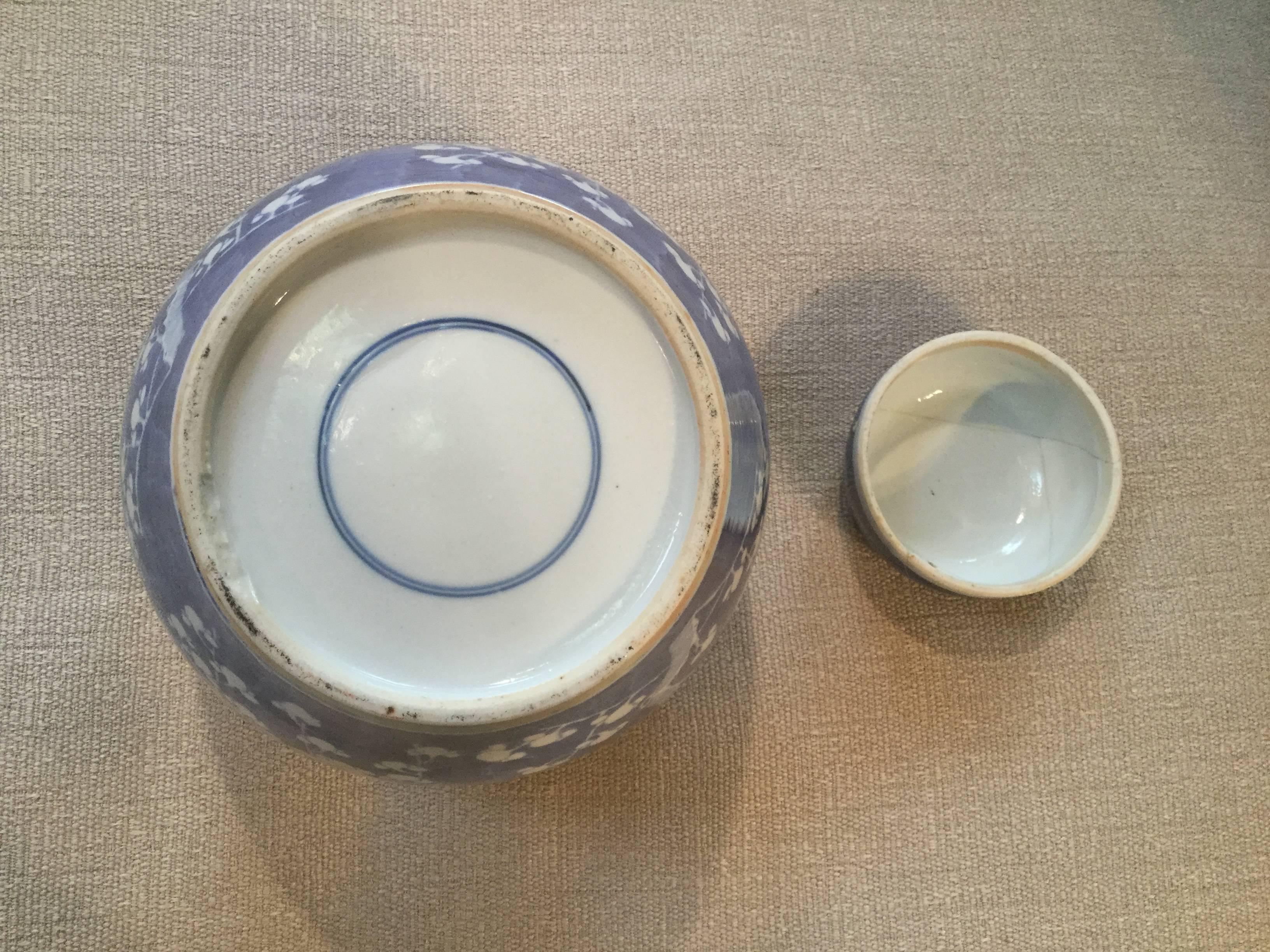 Porcelain Pair of Blue & White Ginger Jars: Pre WW II