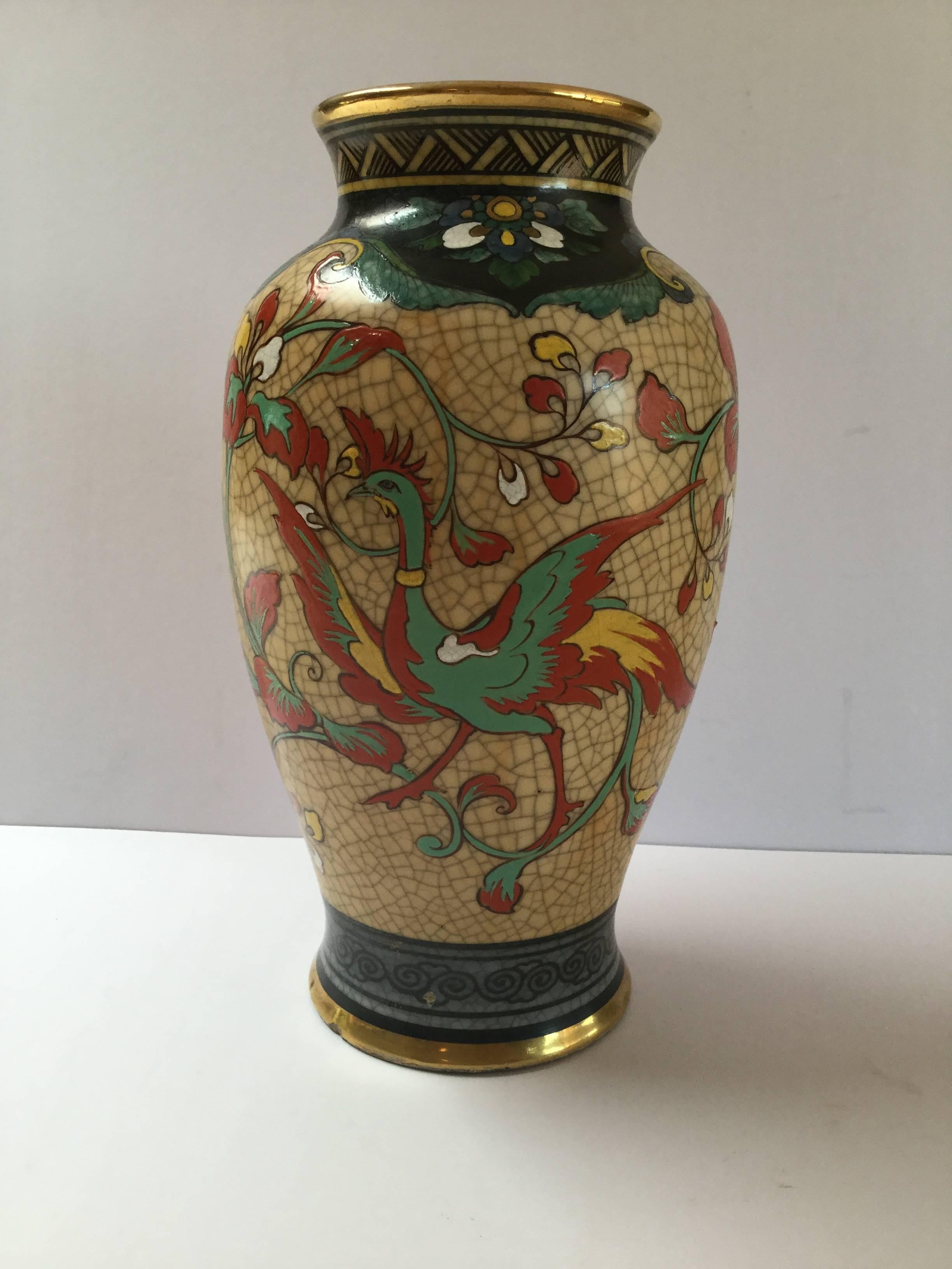 Tibetan Early 20th Century Crackle Glaze Baluster Vase