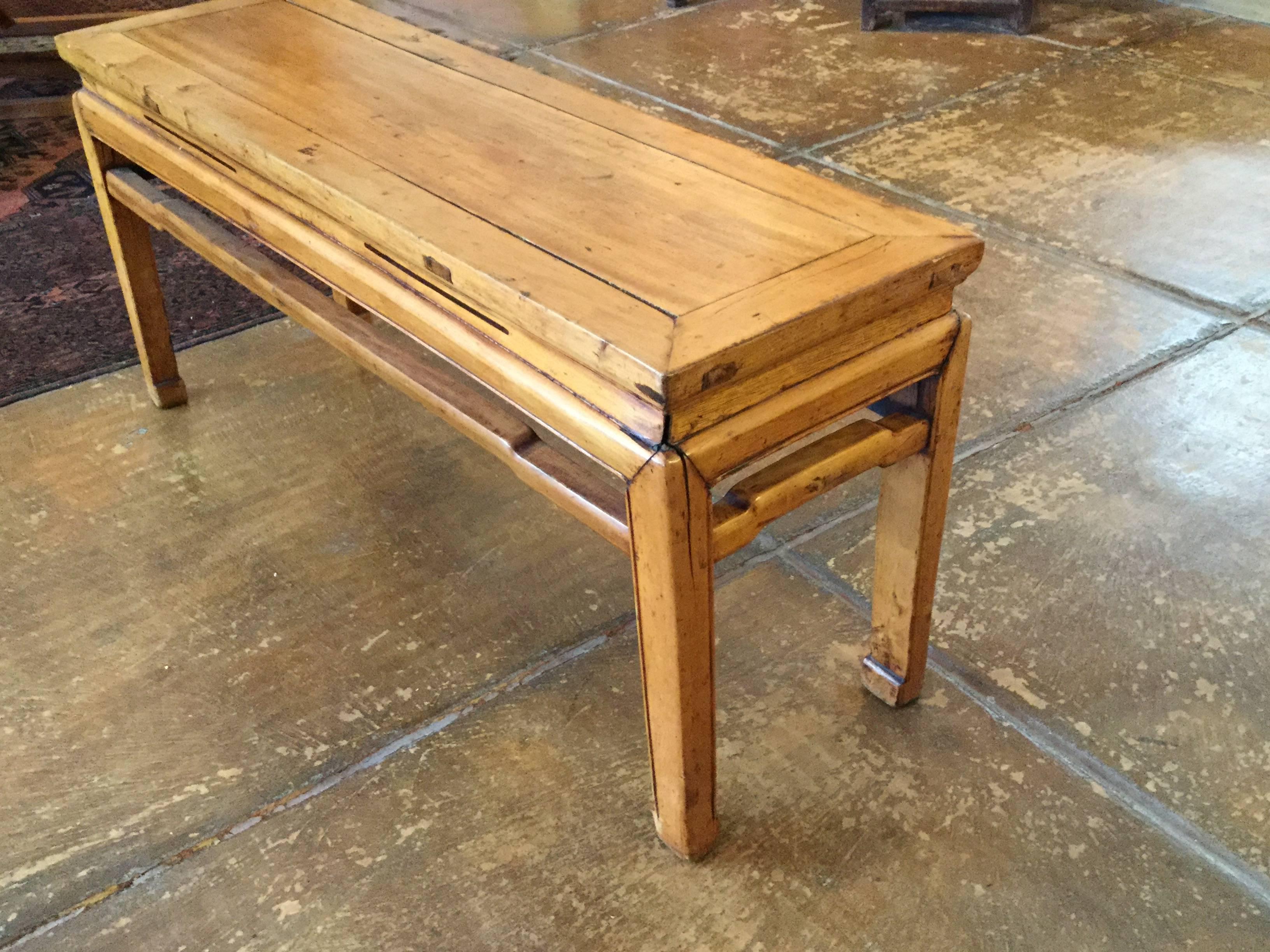 19th Century Chinese Hongmu and Cedar Bench In Good Condition In Santa Fe, NM