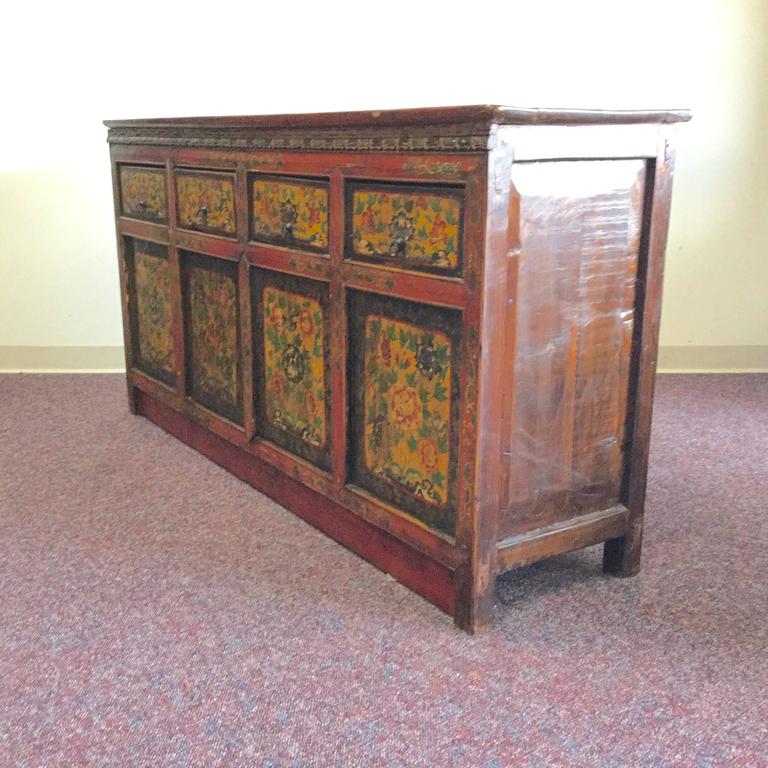 Tibetan Polychrome Buffet Sideboard at 1stDibs