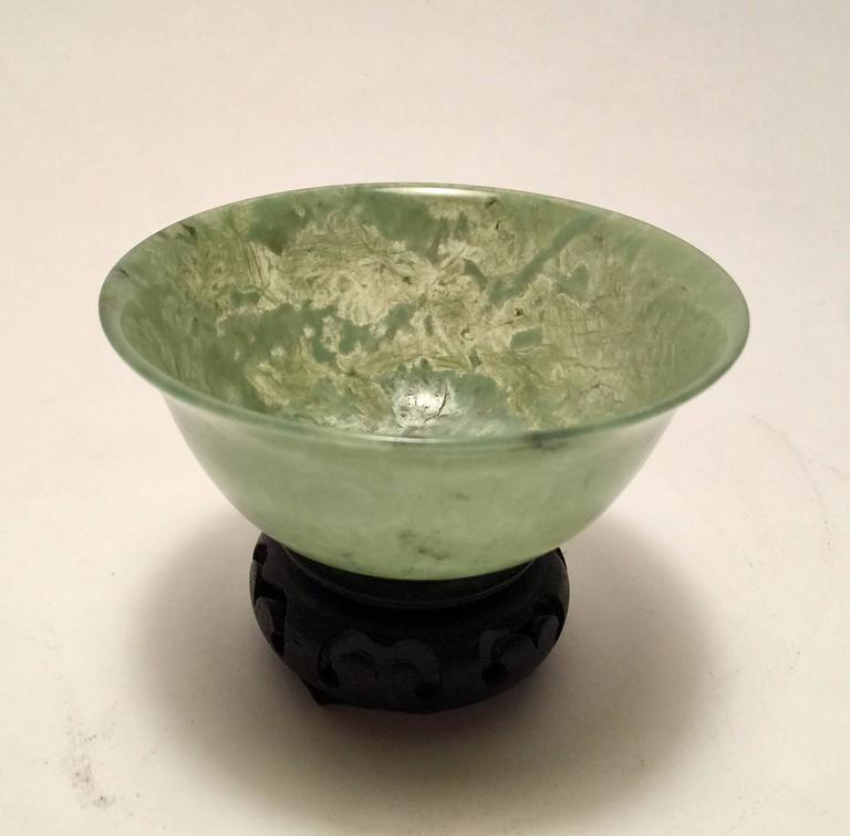 Early 20th Century Chinese Carved Jade Bowl at 1stDibs