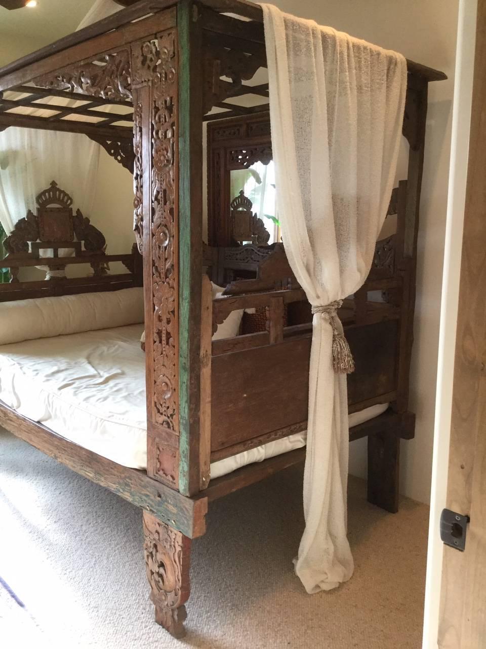 Classic Indonesian Teak Bed For Sale at 1stdibs