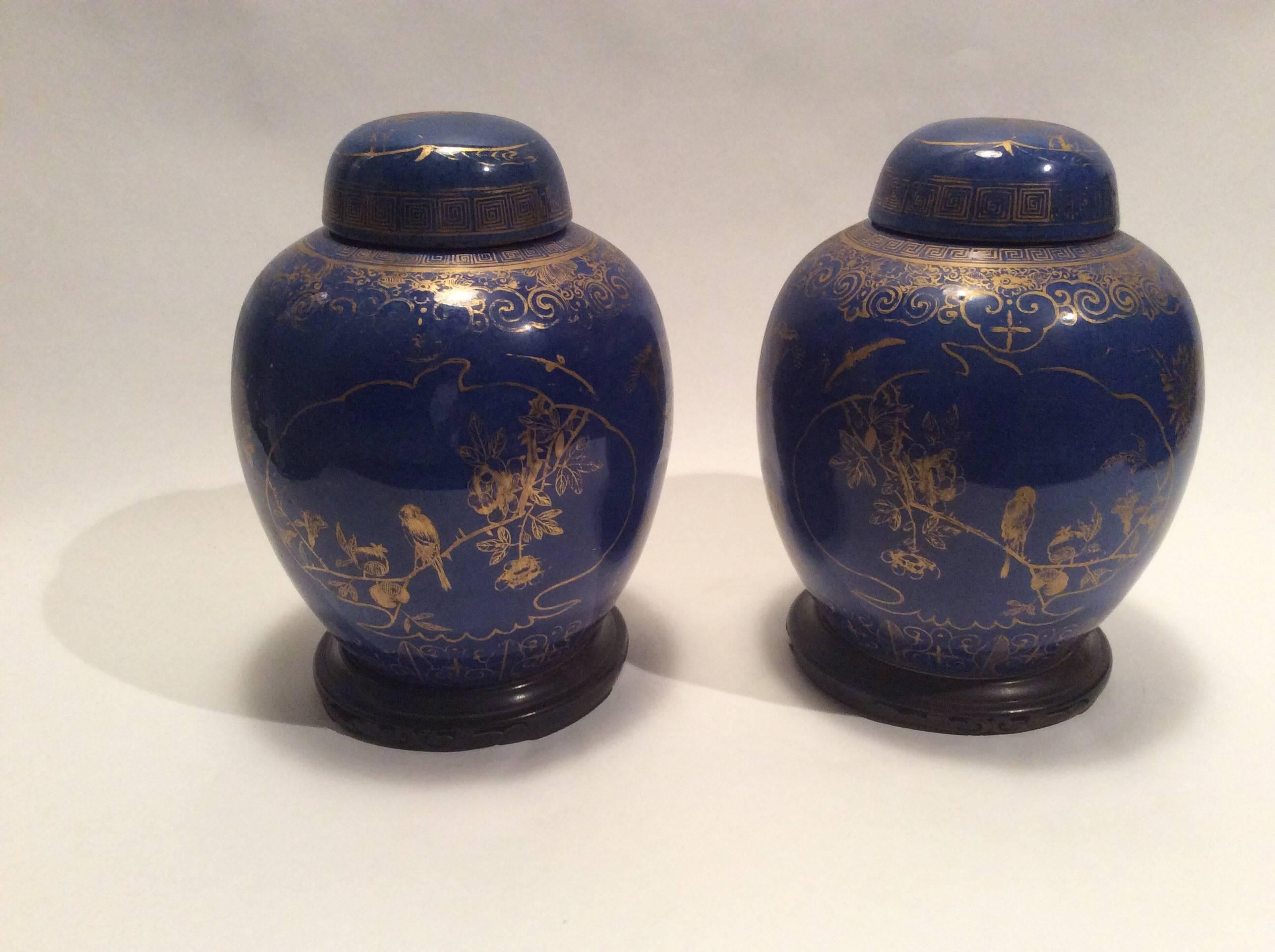 Chinese Pair of Qing Dynasty Ginger Jars