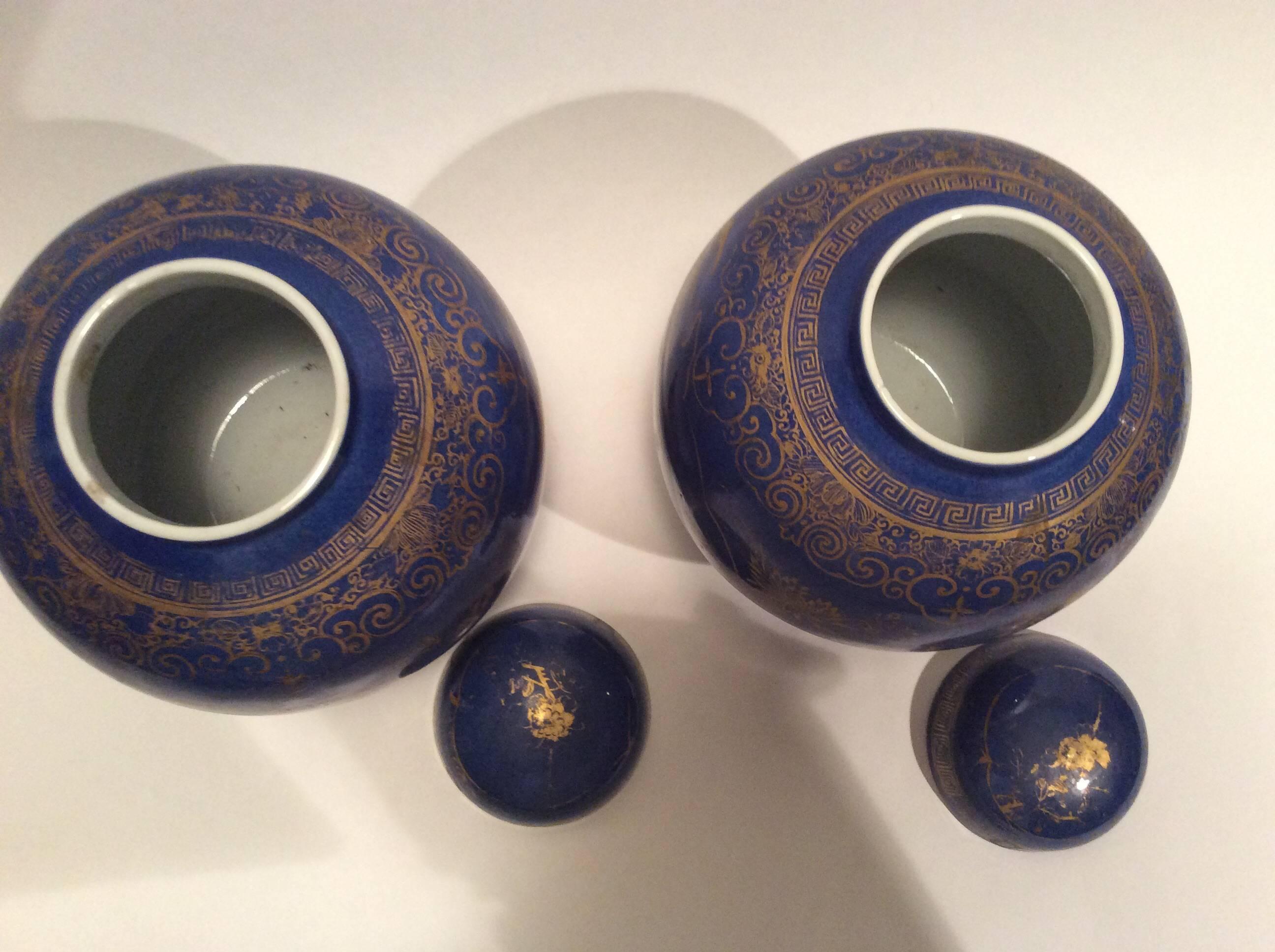 Pair of Qing Dynasty Ginger Jars In Good Condition In Santa Fe, NM