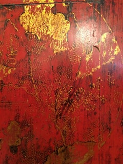Qing Dynasty Red Lacquer Cabinet Shanxi Province