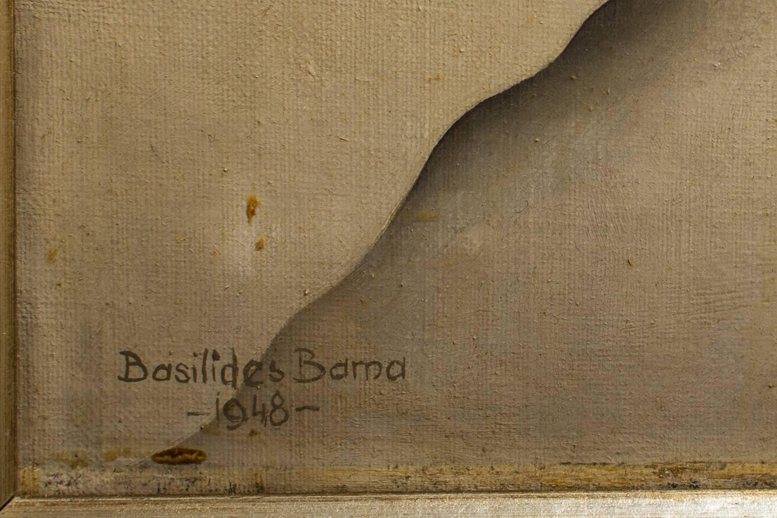 Modern Barna Basilides Painting, 1948 For Sale