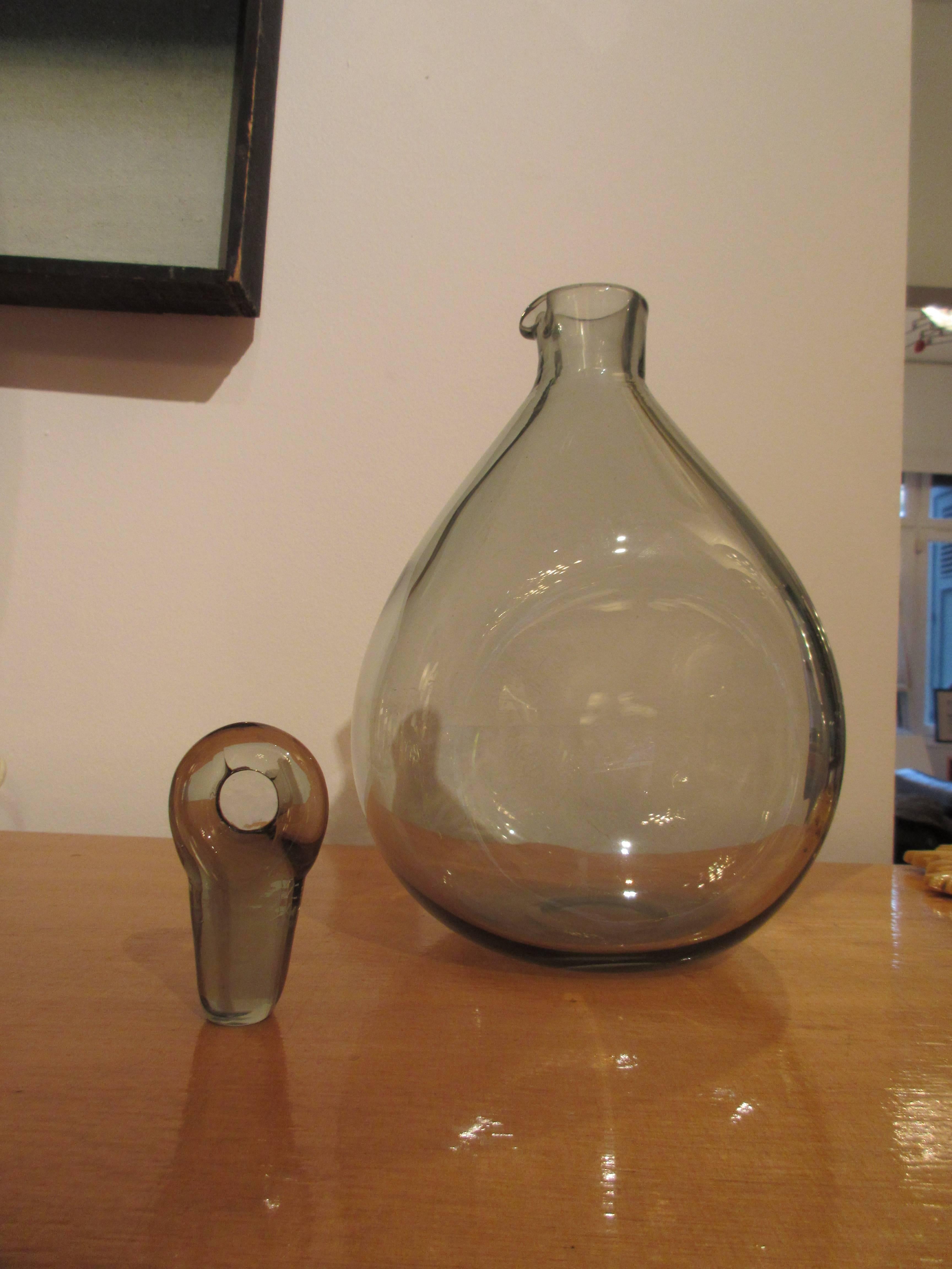 Glass Asymmetrical Mid-Century Danish Carafe in the Style of Per Lüdken