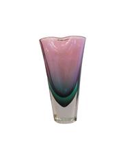 Pink and Green Flavio Poli Glass Vase