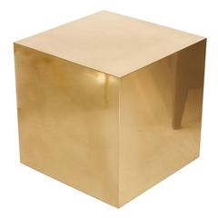 Brass Cube Side Table