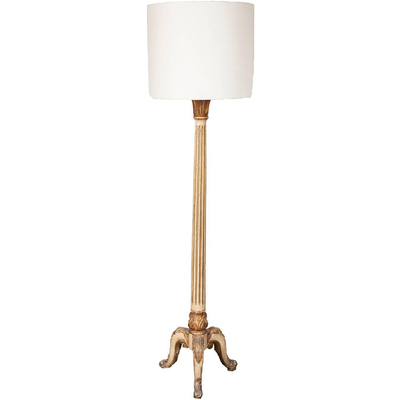Highly Decorative 1960s Vintage Timber Floor Lamp For Sale