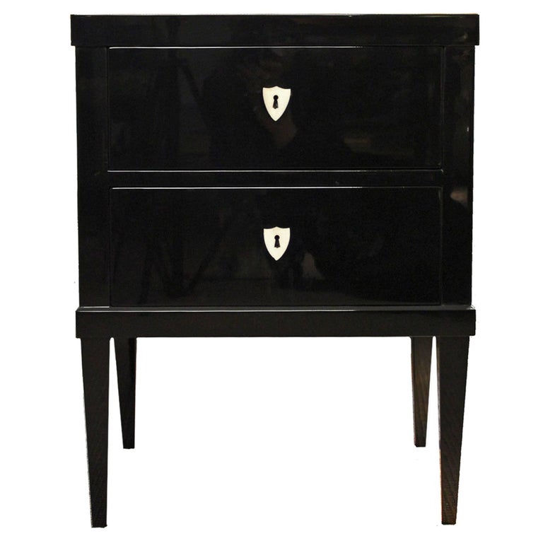 Biedermeier Black Bedside Cabinet For At 1stdibs Biedermeier Black Bedside Cabinet For