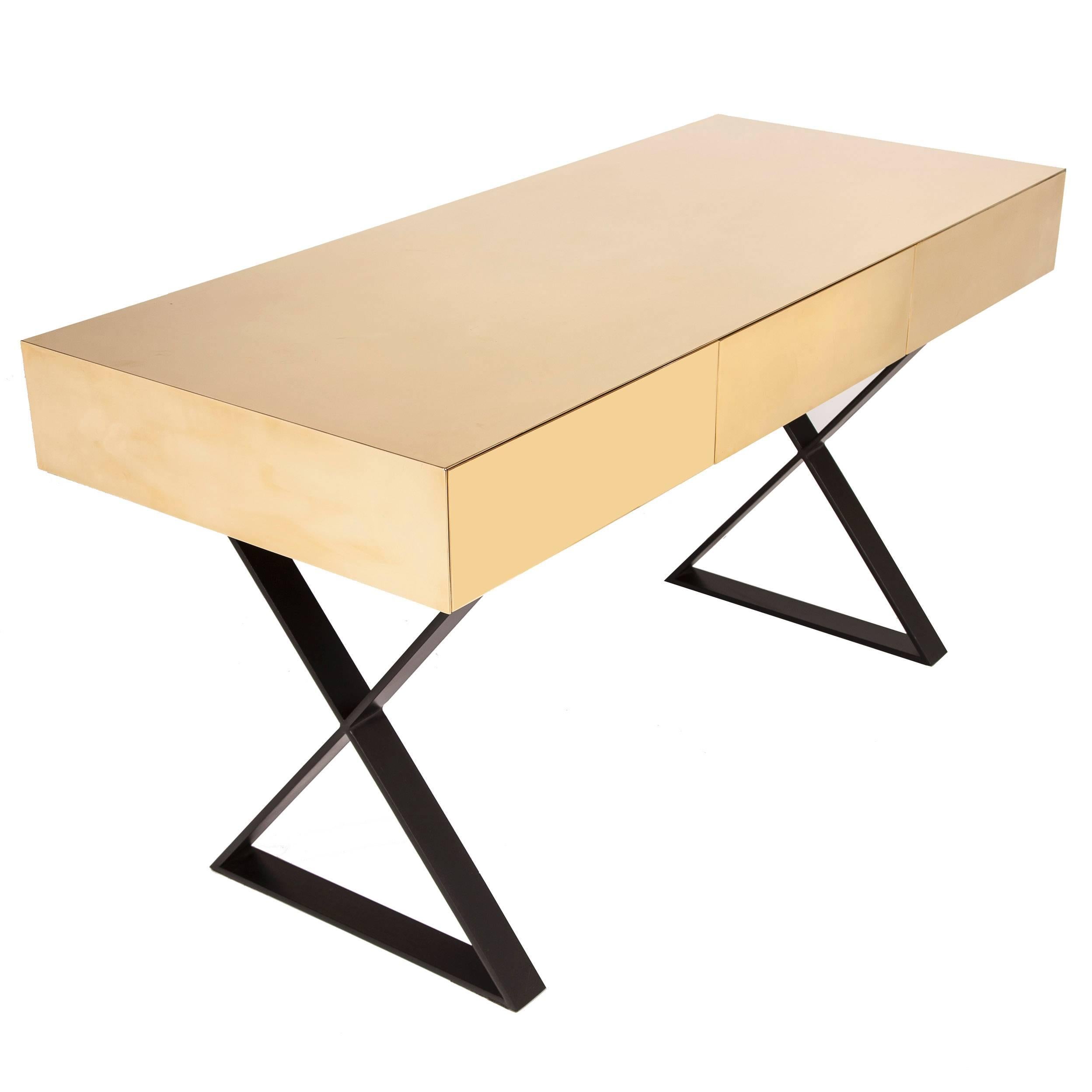 Art Deco Xavier Brass Desk / Console Table