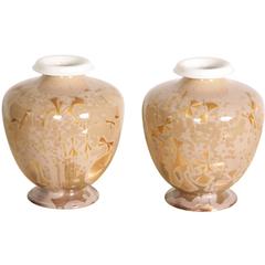 Pair of Furstenberg Solitaire Vases in Pink Velvet