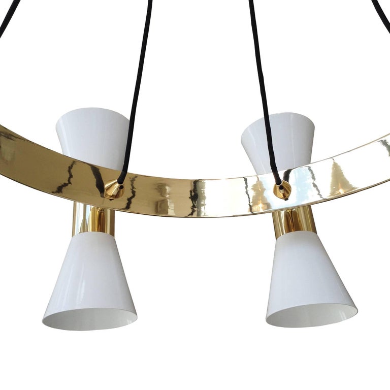 Brass Ring Chandelier For Sale at 1stDibs