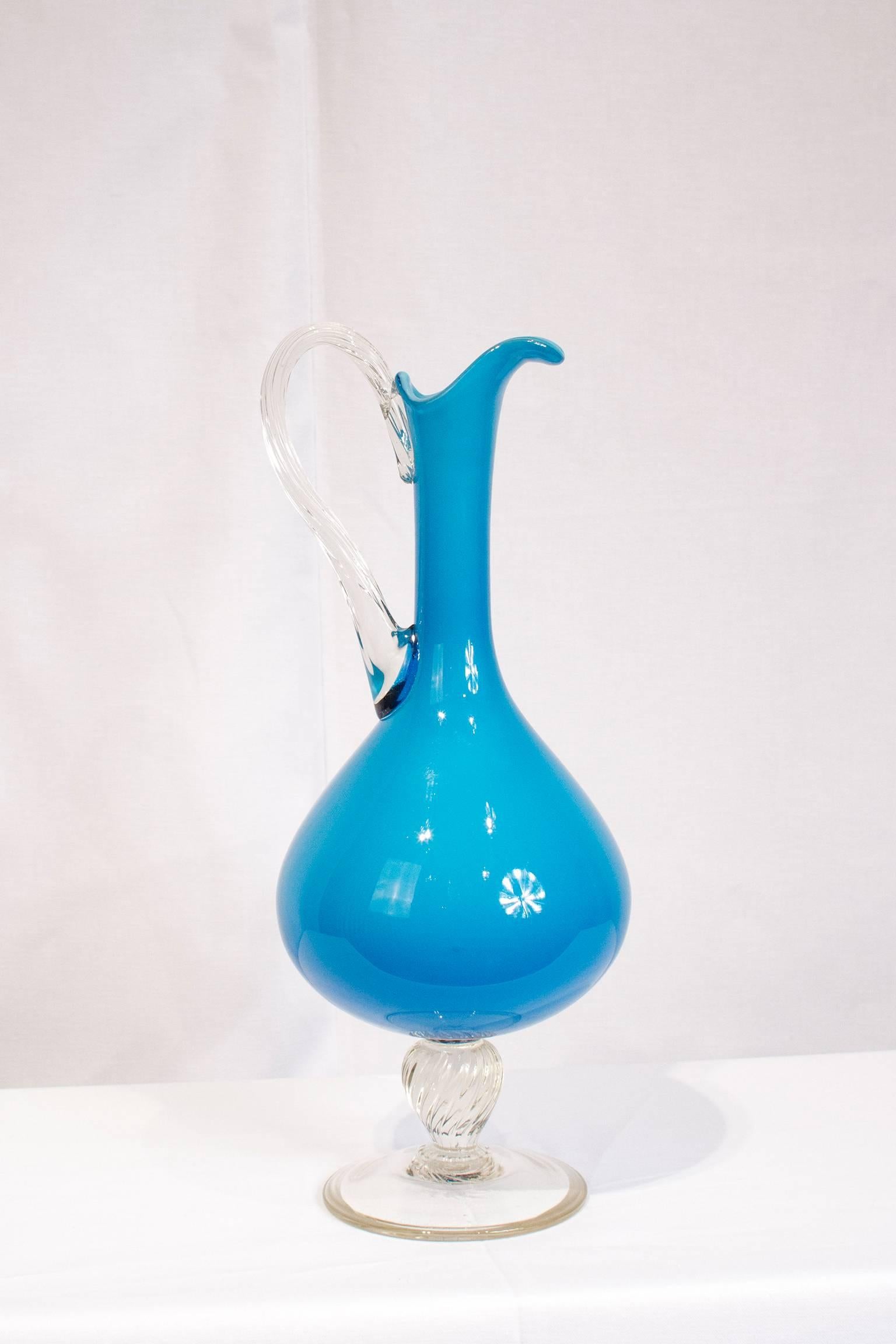 Mid-Century Modern Empoli Art Glass Pitcher For Sale