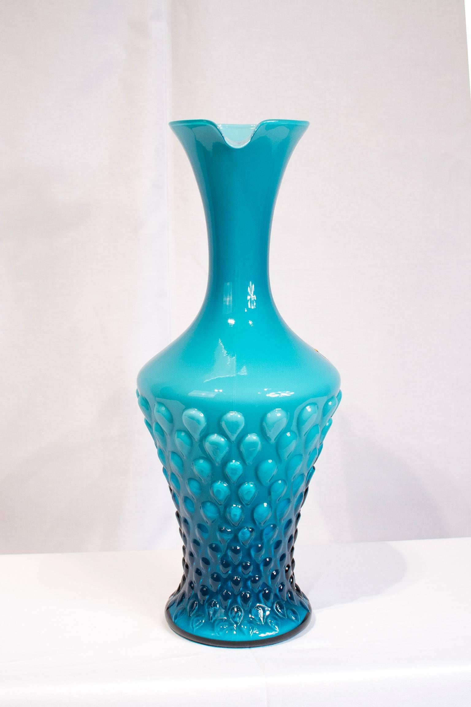 Italian Empoli Art Glass Pitcher For Sale