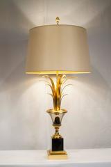 Lampe aus Messing und Chrom mit Ananas, Maison Charles zugeschrieben