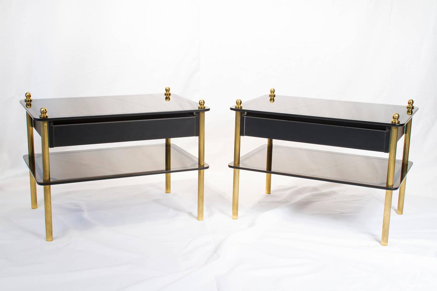 Pair of French MidCentury Modern Mirrored Nightstands at 1stdibs