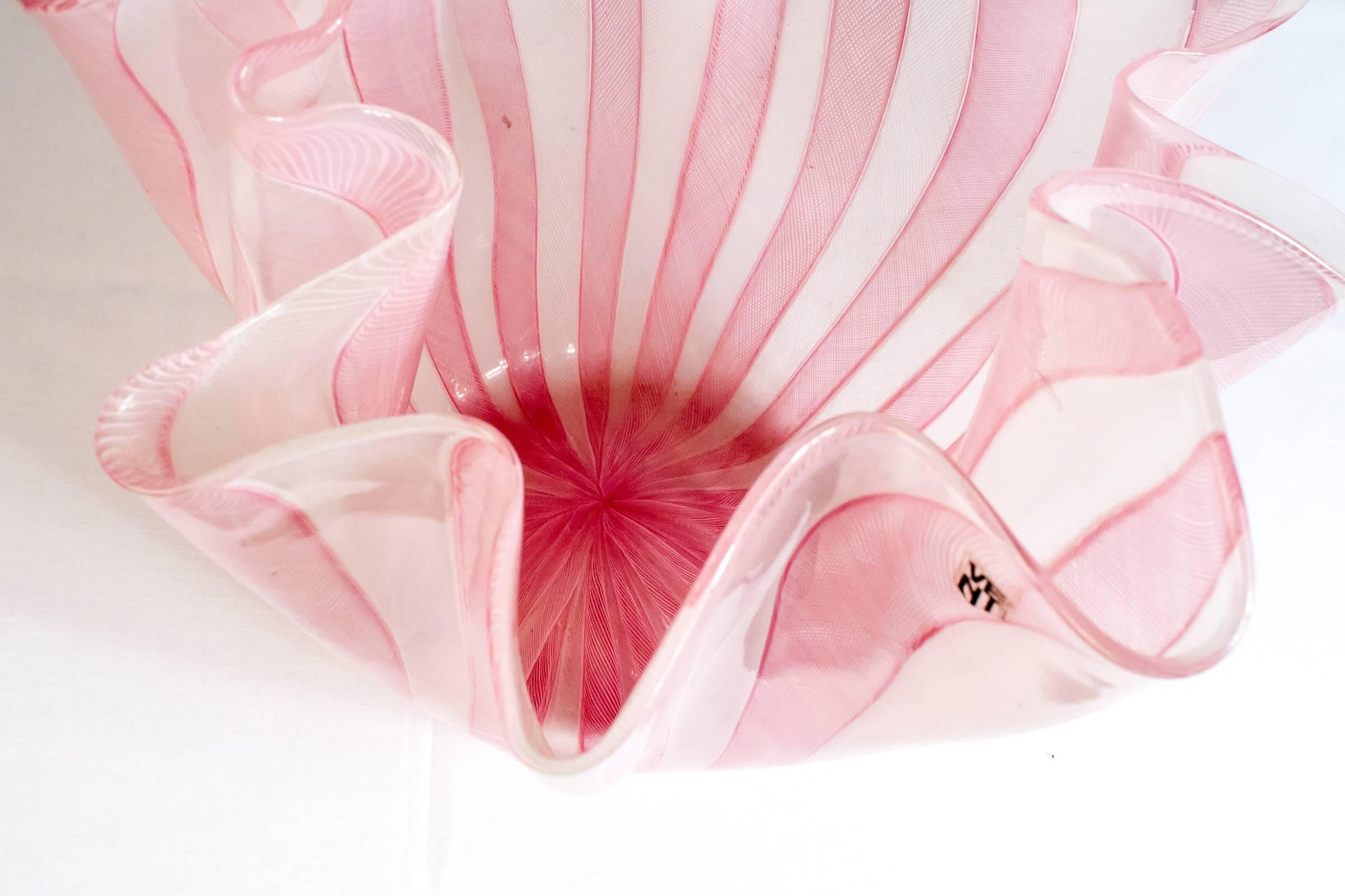 20th Century Venini Handkerchief Vase, Design Fulvio Bianconi, Venini Glass For Sale