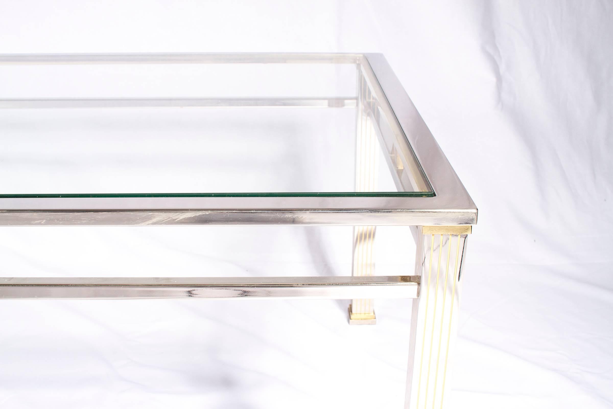 20th Century Chrome and Glass Coffee Table by Belgo Chrome For Sale