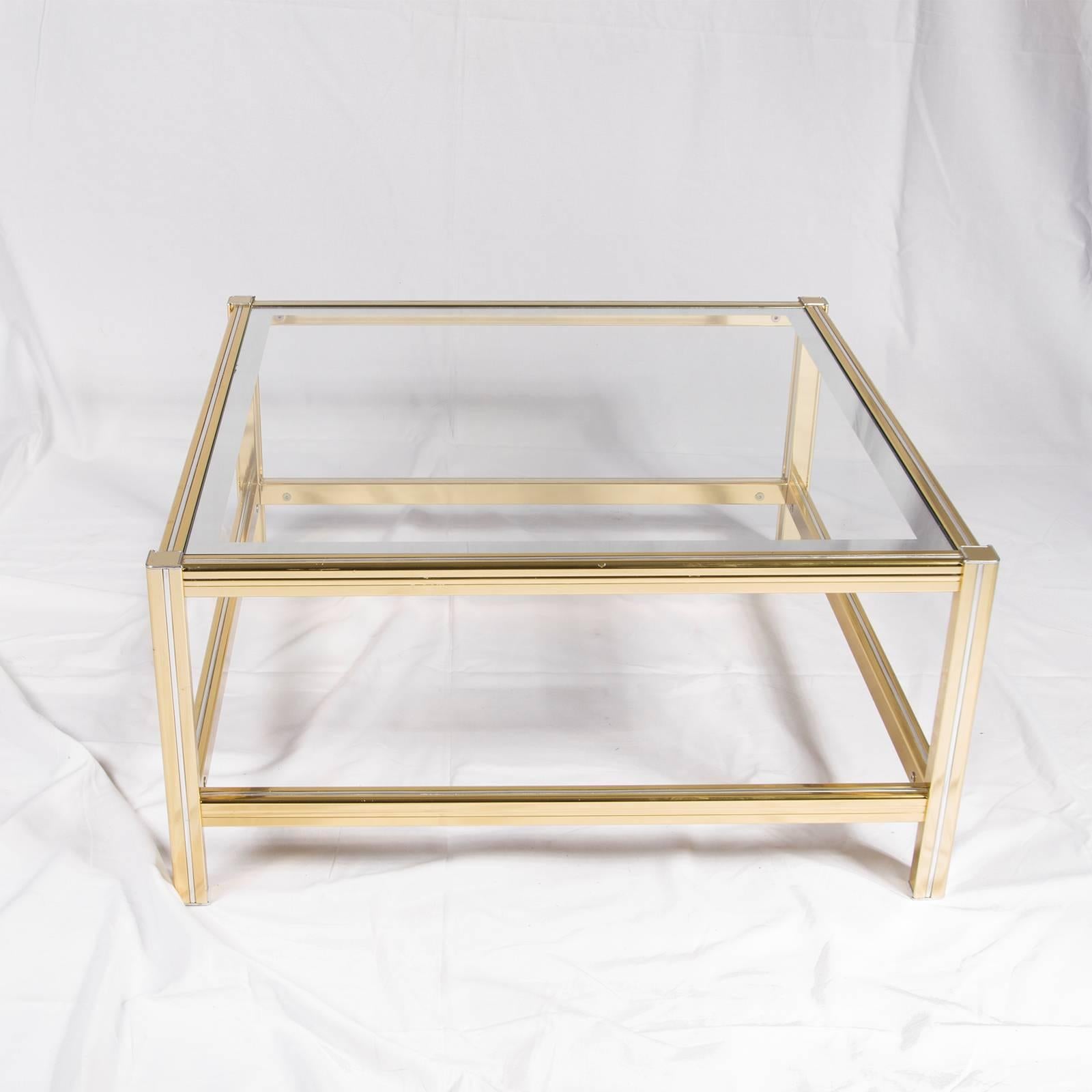 Mid-Century Modern French Mid-Century Brass and Chrome Side Table