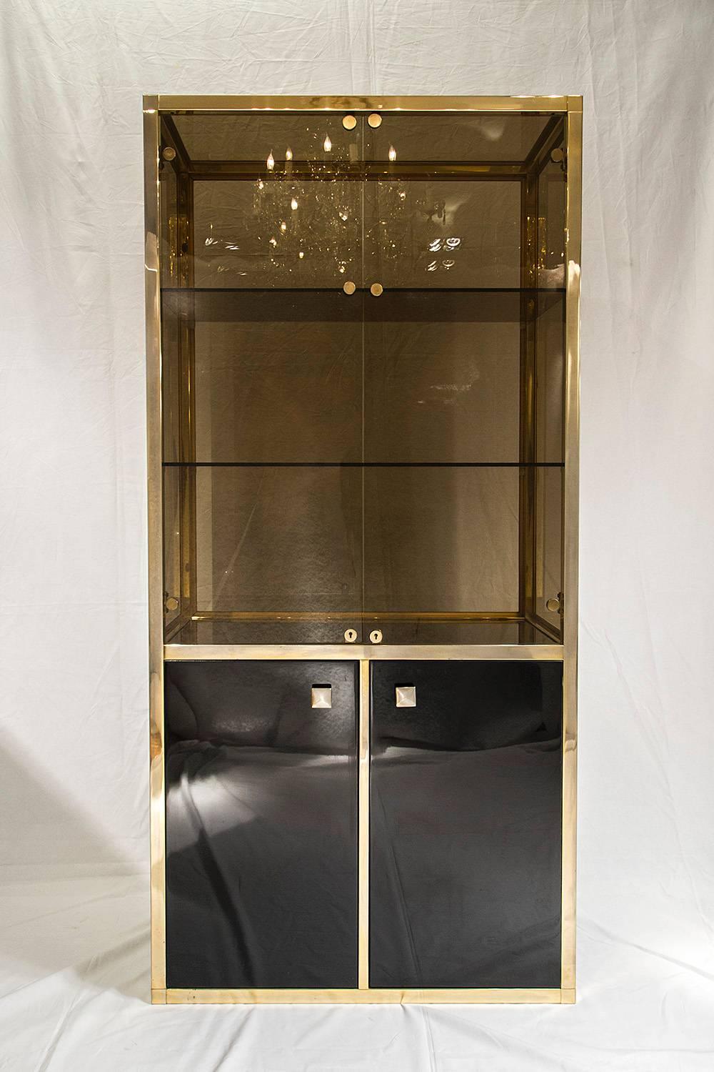Pair of Rare 23-Carat Gold-Plated Vitrines by Belgochrome In Excellent Condition For Sale In Brussels, Brussels