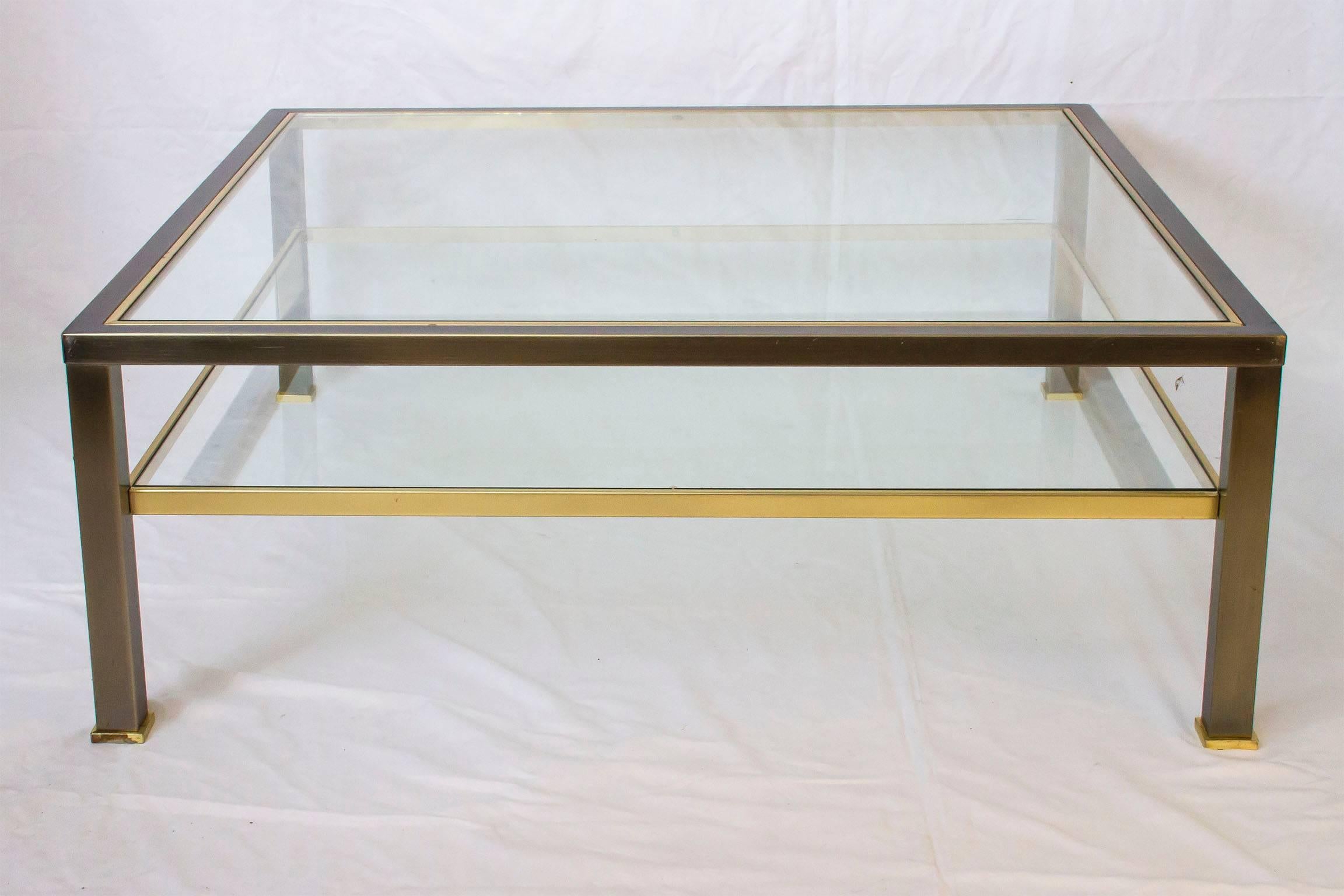Steel Two-Tier Coffee Table by Belgo Chrome For Sale