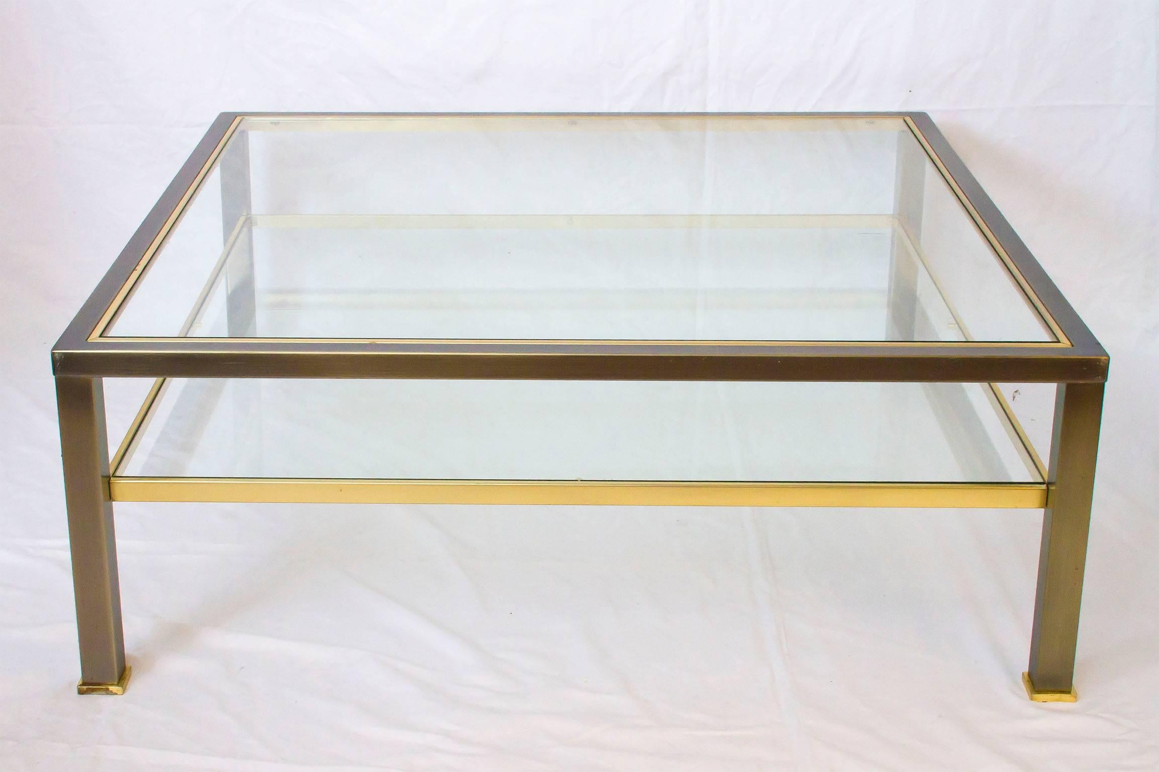 Two-Tier Coffee Table by Belgo Chrome For Sale 1