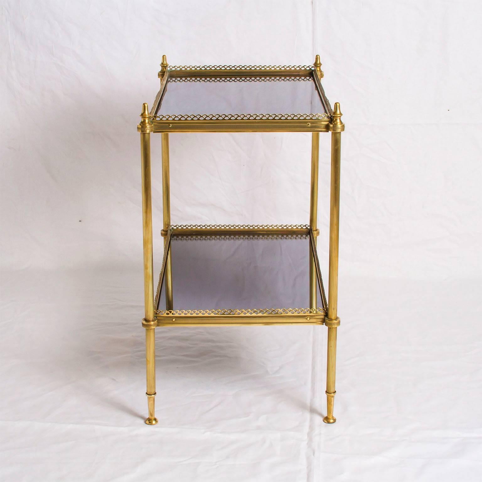 French Pair of Two Side Tables in the Style of Maison Jansen