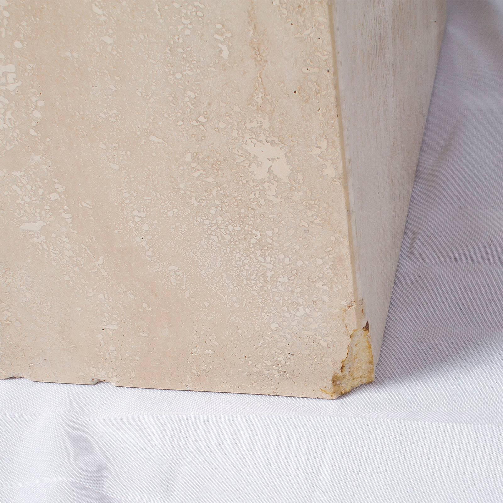 Glass Travertine Side Table Attributed to Giovanni Offredi For Sale