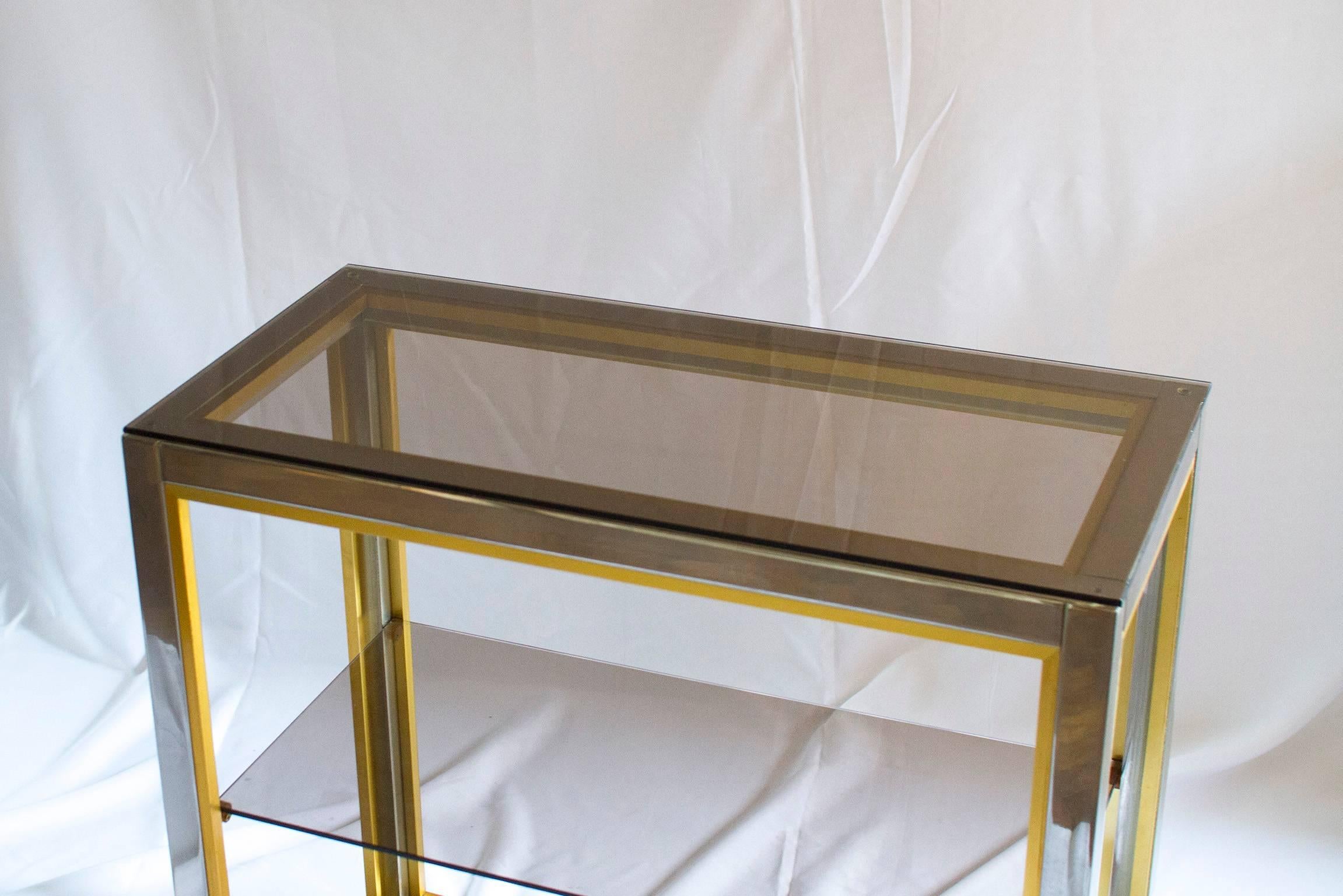 Italian Three-Tier Console Table by Romeo Rega For Sale